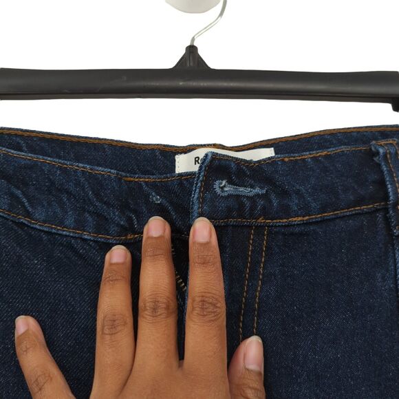 REFORMATION Women 28 Miami Pleated Trouser Jeans Tatum Blue Denim Wide Leg FLAW - Picture 4 of 9